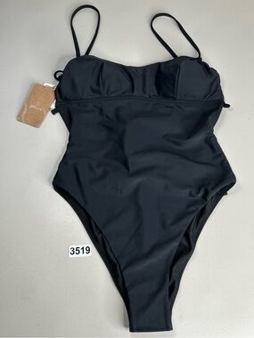 Berlook Econyl Black Crisscross One Piece Swimwear Small New